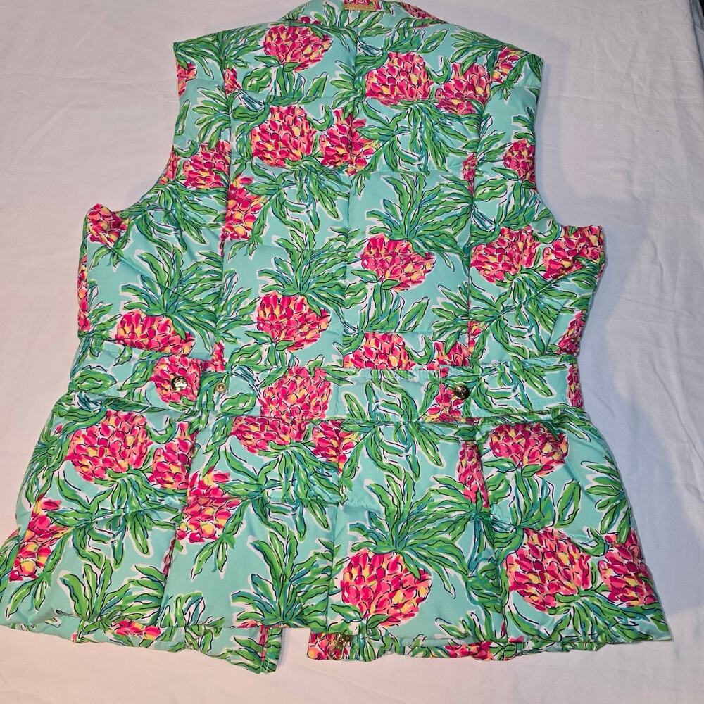 Lily Pulitzer Spike The Punch Zip Button Duck Down Puffer Vest Size Large - Picture 6 of 6